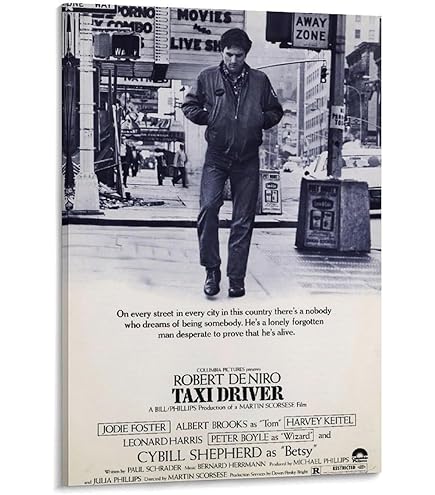 Amazon.co.jp: 【フレーム付-黒-】 映画ポスター タクシードライバー